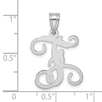 Sterling Silver Rhodium-plated Letter F Initial Pendant