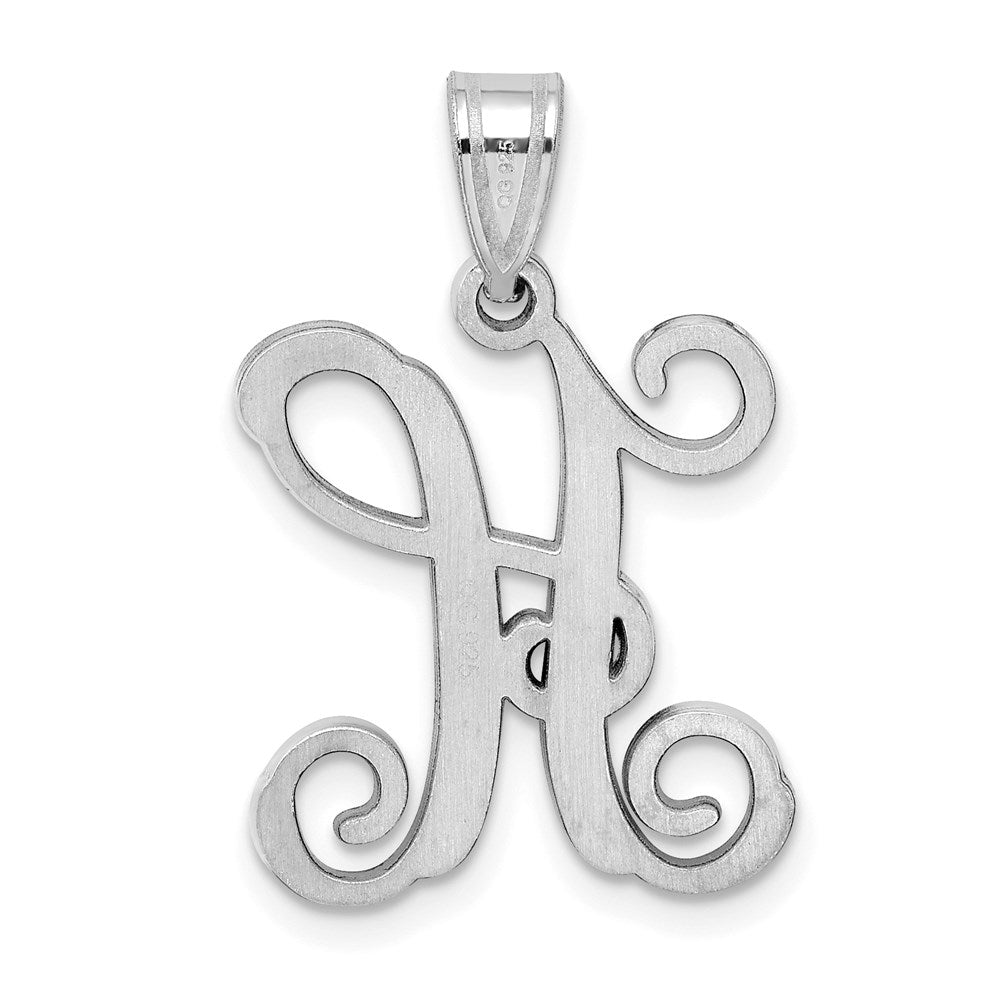 Sterling Silver Rhodium-plated Letter H Initial Pendant