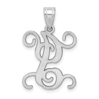 Sterling Silver Rhodium-plated Letter I Initial Pendant
