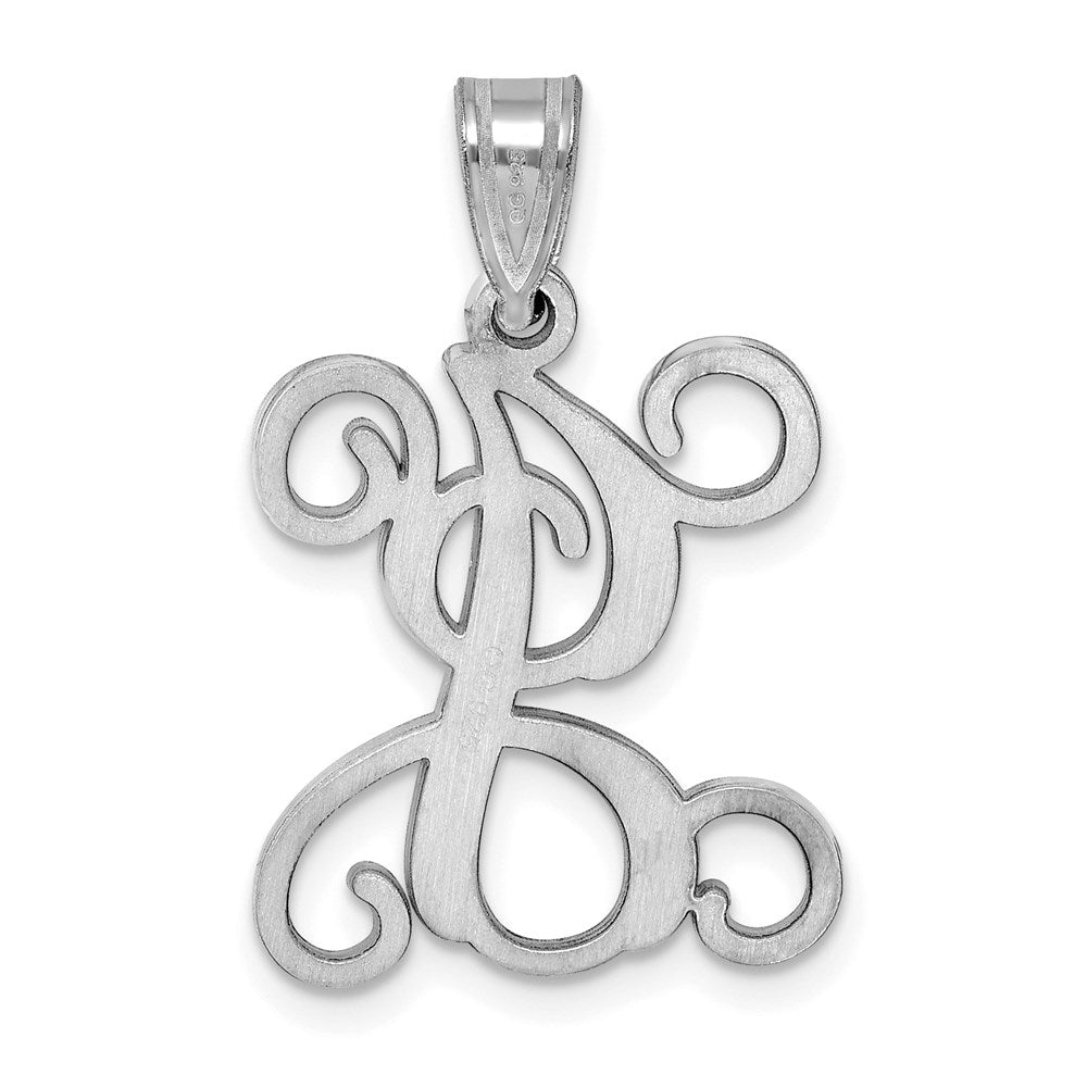 Sterling Silver Rhodium-plated Letter J Initial Pendant