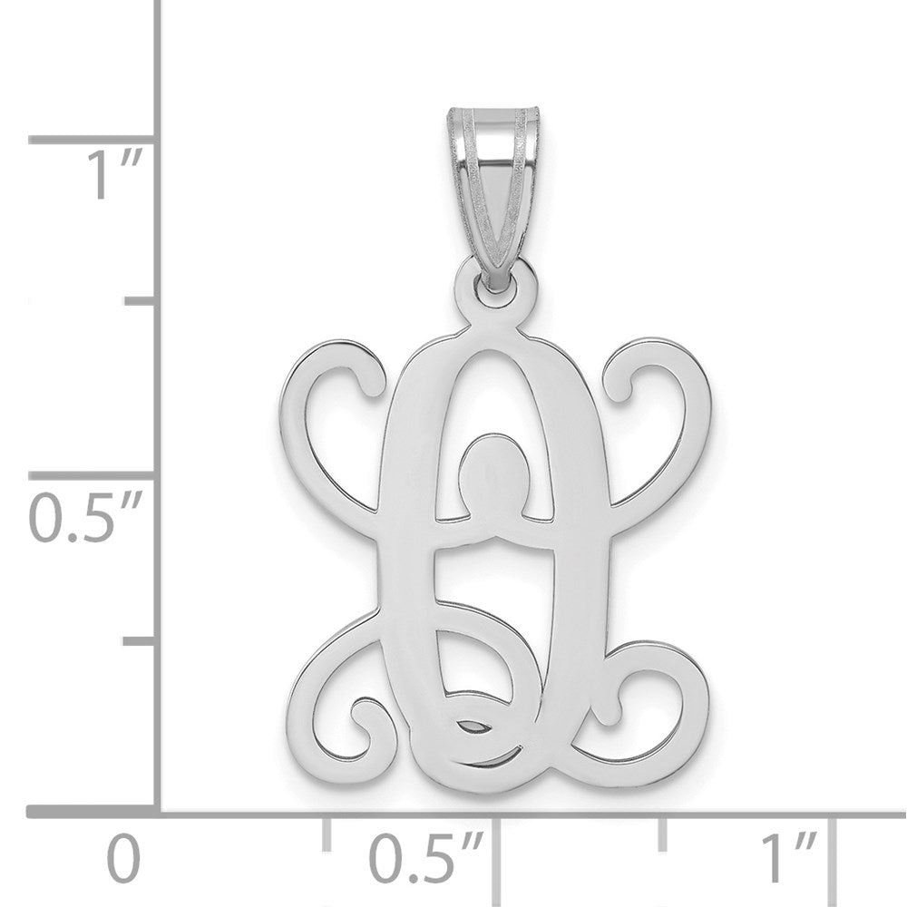 Sterling Silver Rhodium-plated Letter O Initial Pendant