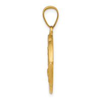14K Polished/Satin St. Cecilia Hollow Medal Pendant