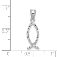 14k White Gold Ichthus Fish Pendant 3