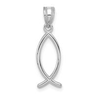 14k White Gold Ichthus Fish Pendant 1