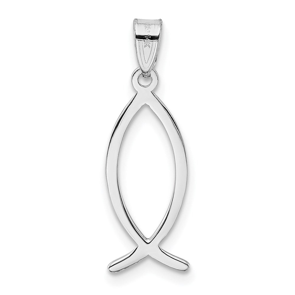 14k White Gold Ichthus Fish Pendant 4