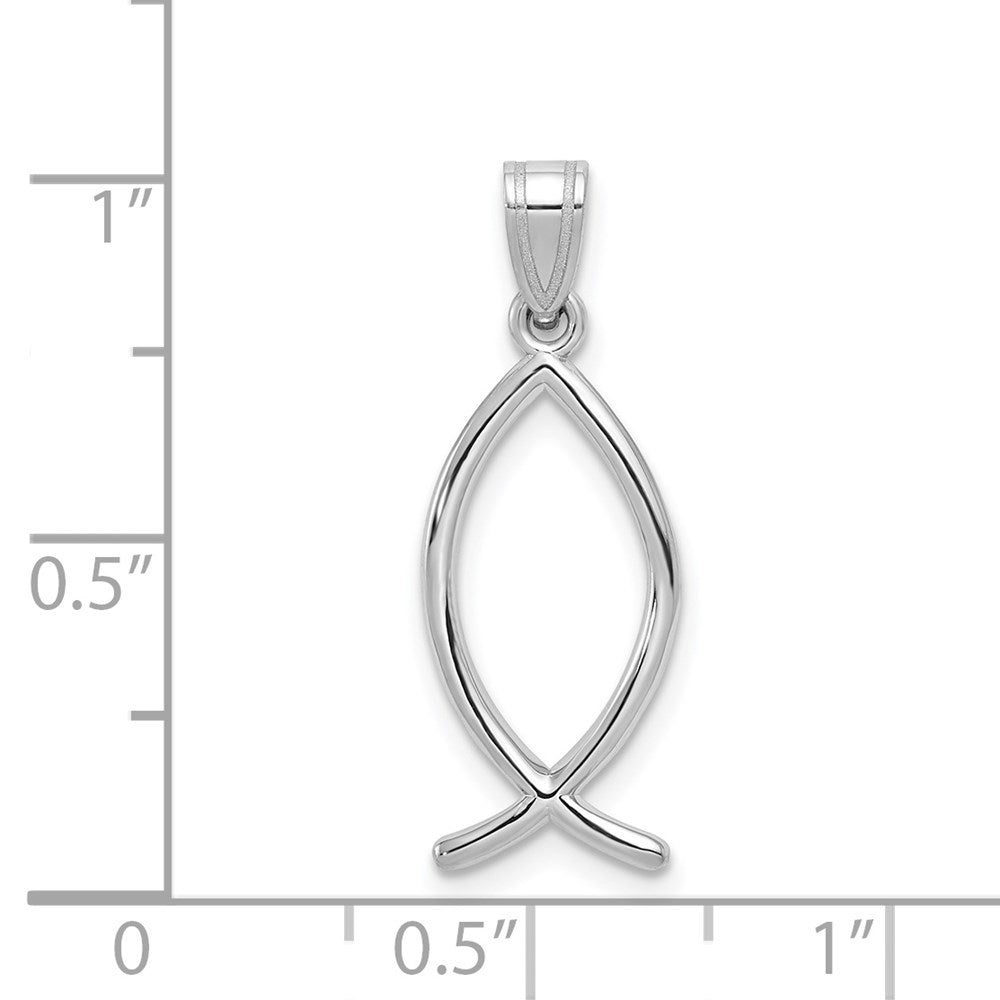 14k White Gold Ichthus Fish Pendant 3