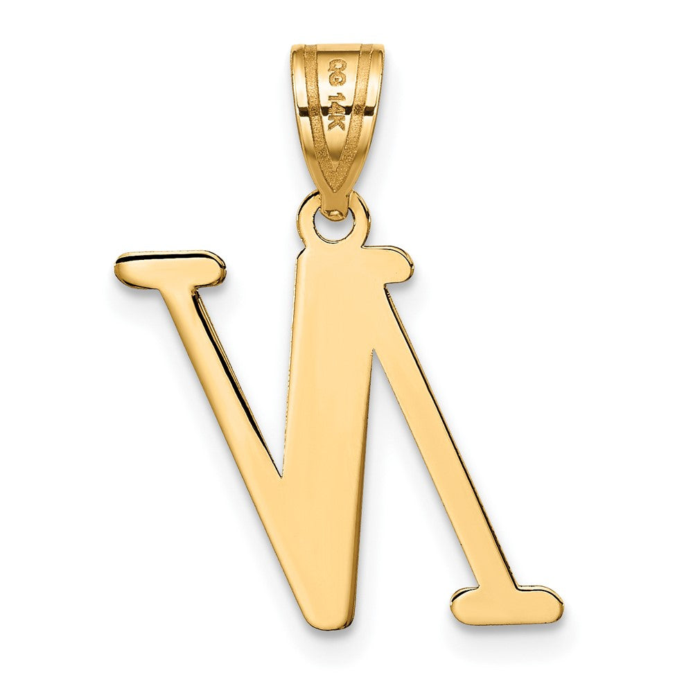 14k Polished Letter N Initial Pendant