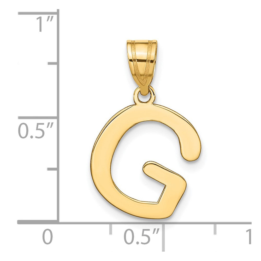 14k Yellow Gold Polished Bubble Letter G Initial Pendant