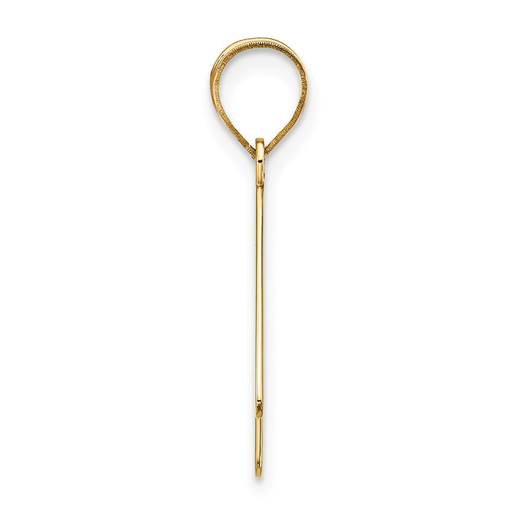 14k Polished Bubble Letter K Initial Pendant