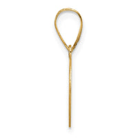 14k Polished Etched Letter D Initial Pendant