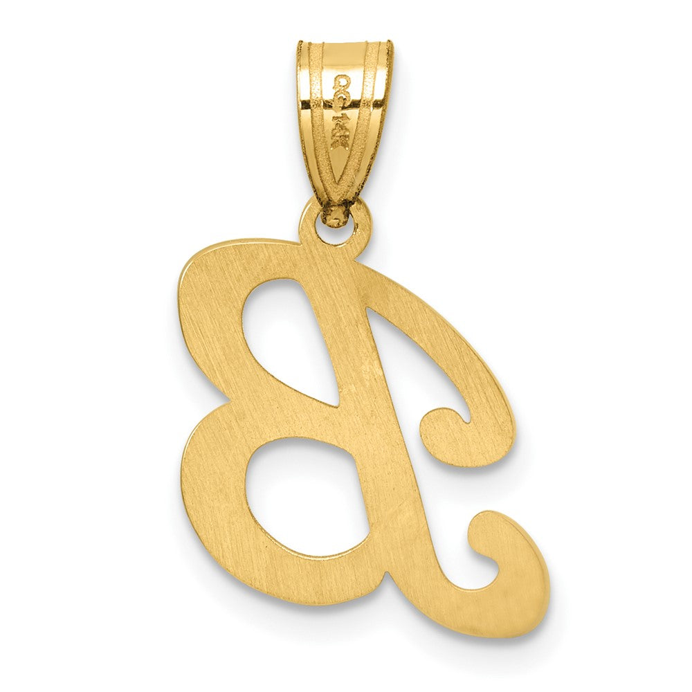 14k Yellow Gold Script Letter B Initial Pendant – TreasureFineJeweler