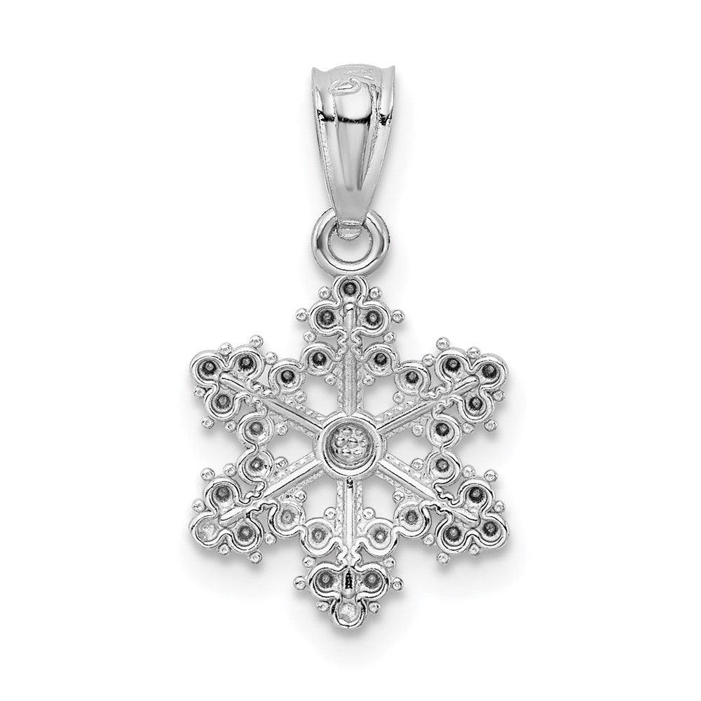 14k White Gold Snowflake Pendant