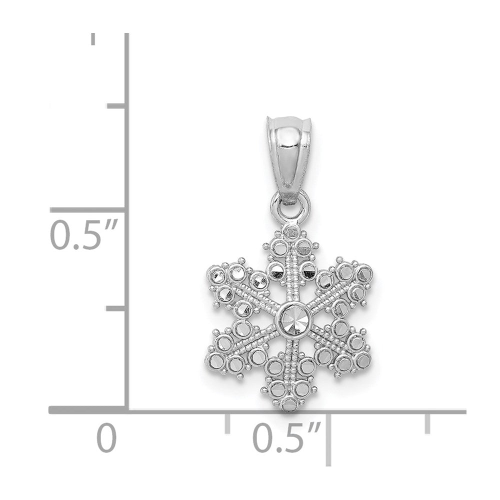 14k White Gold Snowflake Pendant