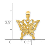 14k Diamond-cut Butterfly Pendant