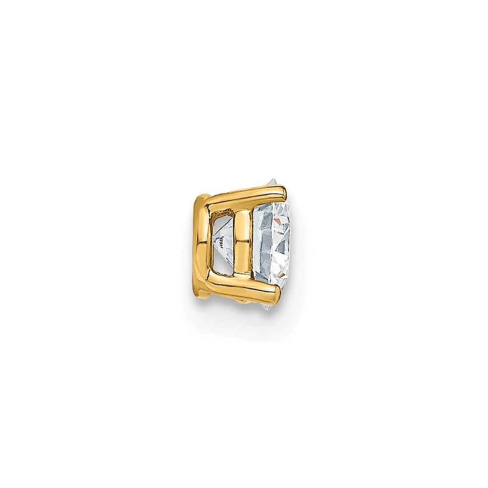 14ky 1/2ct. 5.0mm Round D E F Pure Light Moissanite Solitaire Chain Slide