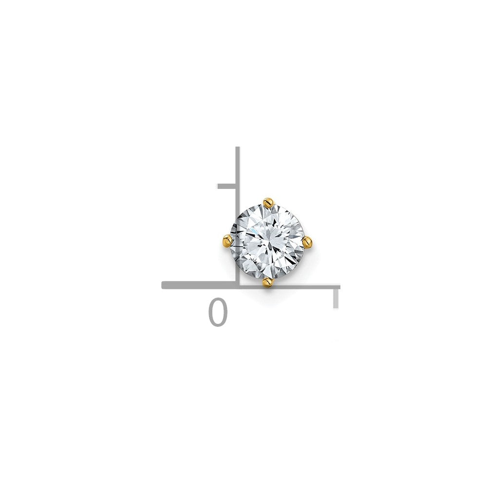 14ky 1/2ct. 5.0mm Round D E F Pure Light Moissanite Solitaire Chain Slide
