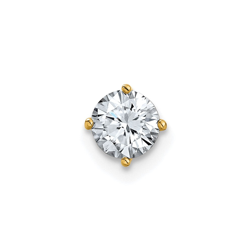 14ky 1/2ct. 5.0mm Round D E F Pure Light Moissanite Solitaire Chain Slide