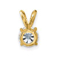 14ky 2ct. 8.0mm Round G H I True Light Moissanite Solitaire Pendant
