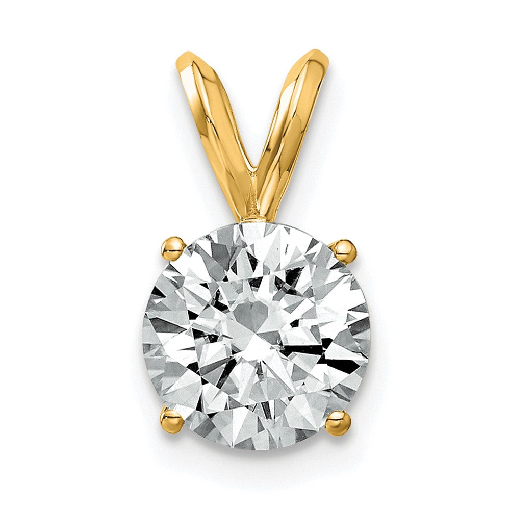 14ky 2ct. 8.0mm Round G H I True Light Moissanite Solitaire Pendant