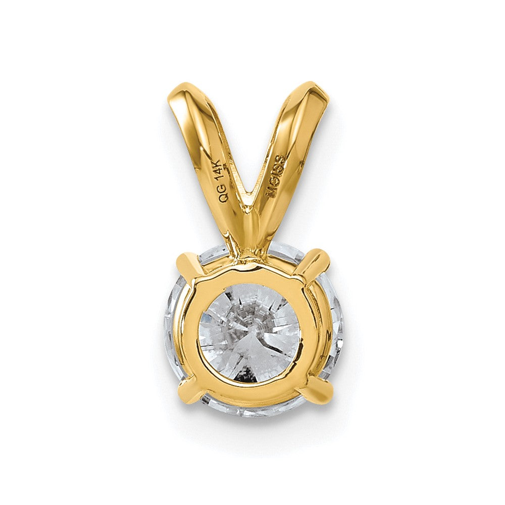 14ky 1ct. 6.5mm Round G H I True Light Moissanite Solitaire Pendant