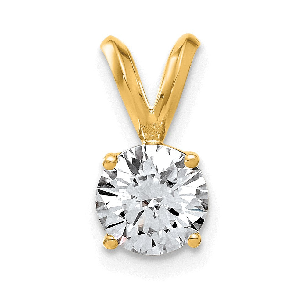 14ky 1ct. 6.5mm Round G H I True Light Moissanite Solitaire Pendant